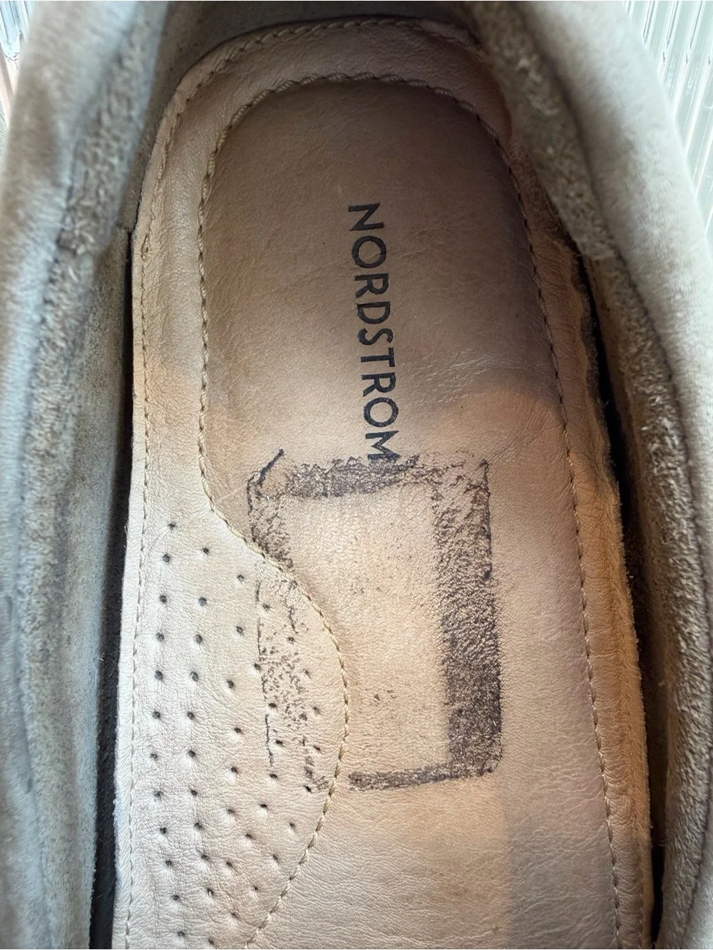 NORDSTROM Bryce Suede Leather Bit Driving Loafers Taupe Mens Size 9.5